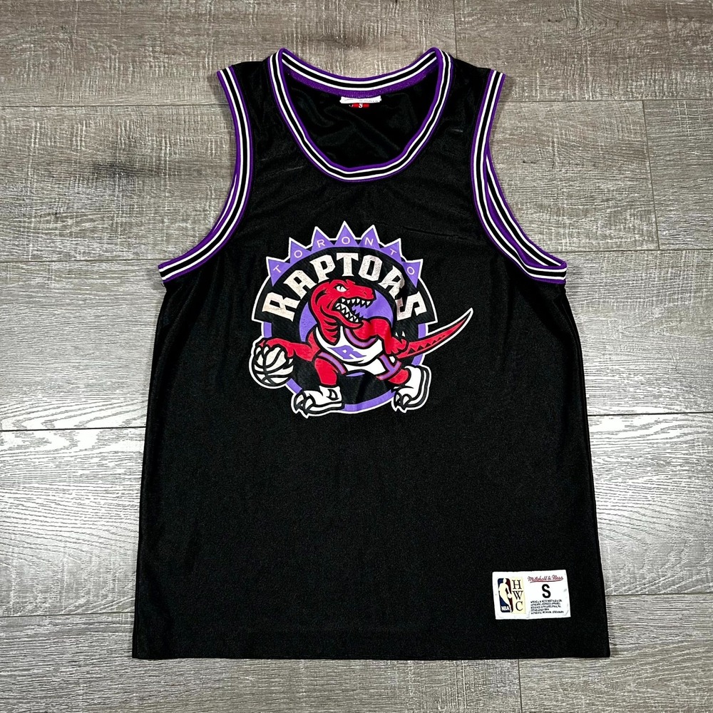 Mitchell & Ness Toronto Raptors Jersey Mens Small Black HWC Retro Dino Mesh Good